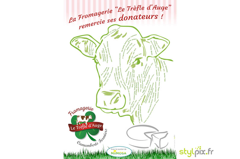 affiche donateurs Fromagerie Trefle Auge Camemberts Fermiers Orne Normandie