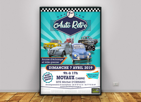 graphiste lisieux flyers affiches auto rétro moyaux