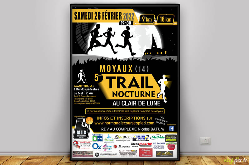 graphiste logos flyer affiche trail moyaux lisieux calvados